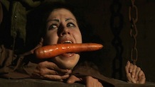 Wench Loredana Endures BDSM Gang Bang & Bondage Device for Food